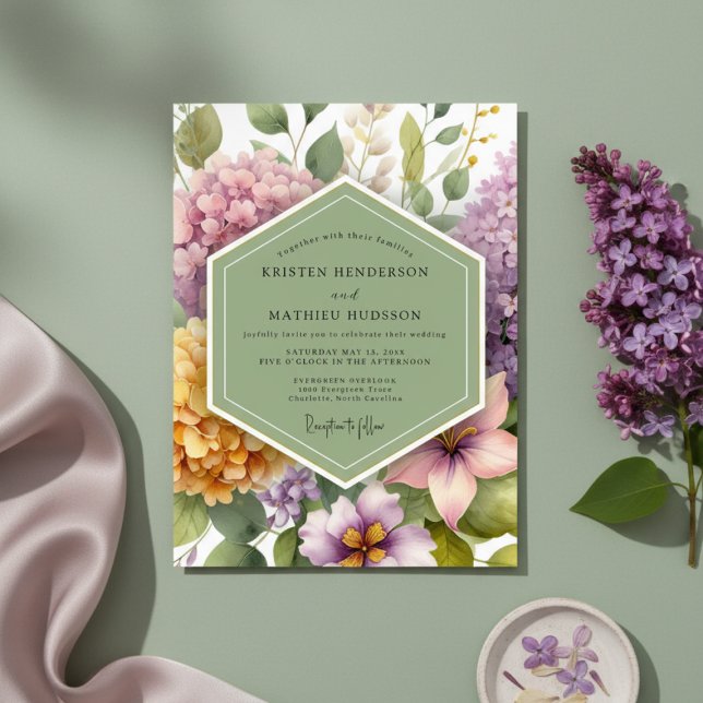 Convites Casamento no Campo Florido de Lavanda (Criador carregado)