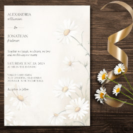 Convites Casamento no Campo Rústico de Margaridas 