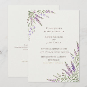 Convites Casamento no Canto de Lavanda com Sinbélgica Escoc