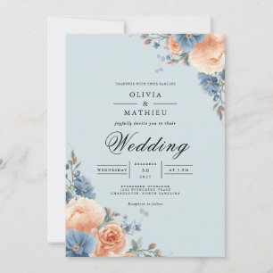 Convites Casamento no Canto Floral Pastel