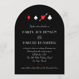 Convites Casamento no Casino Vintage Black Love Struck Las