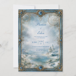 Convites Casamento no Castelo Azul Geado