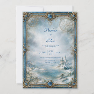 Convites Casamento no Castelo Azul Geado