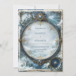 Convites Casamento no Castelo Celestial Azul