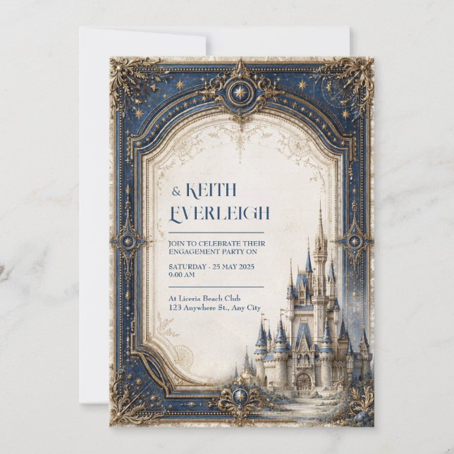Convites Casamento no Castelo da Estrela Naval (Frente)