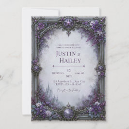Convites Casamento no Castelo Gótico Roxo
