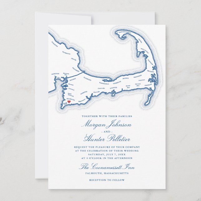Convites Casamento no Coonamessett Inn (Frente)