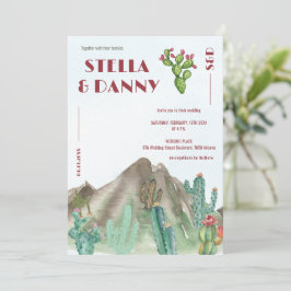 Convites Casamento no Deserto Boho Cactus Arizona