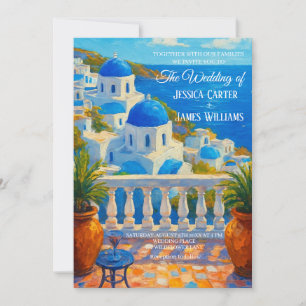 Convites Casamento no Destino da Ilha Grega de Santorini