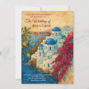 Convites Casamento no Destino da Ilha Grega de Santorini