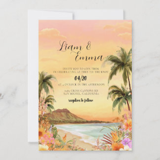 Convites Casamento no Destino de Praia Maui Havaí