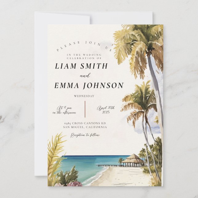 Convites Casamento no Destino Florida keys Key West (Frente)
