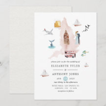 Casamento no Destino Inglaterra Londres Watercolor