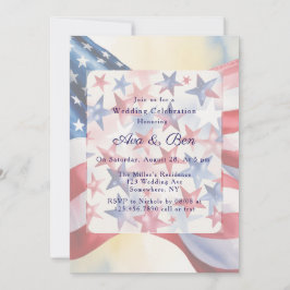 Convites Casamento no Dia 4 de Julho com Aquarela