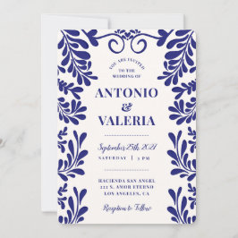 Convites Casamento no estilo Hacienda Mexicana Talavera Azu