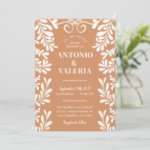 Convites Casamento no estilo Hacienda Mexicana Terracota Ta