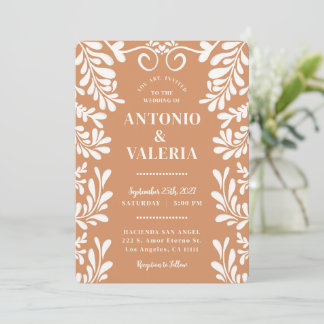 Convites Casamento no estilo Hacienda Mexicana Terracota Ta