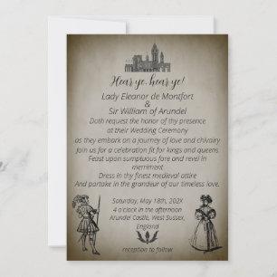 Convites Casamento no estilo Pergaminho Escuro da Renascenç