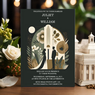 Convites Casamento no Fórum Boêmio Ousado Rápido dos Anos 7