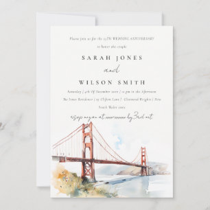 Convites Casamento no Golden Gate de São Francisco Aniversá