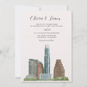 Convites Casamento no Horizonte de Austin Texas