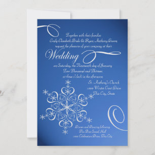 Convites Casamento no inverno Azul Sapphire