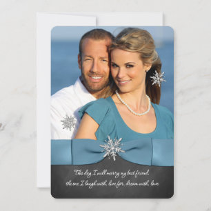 Convites Casamento no inverno Chalkboard Silver Snowflake