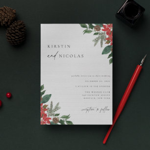 Convites Casamento no inverno Chic Contemporâneo