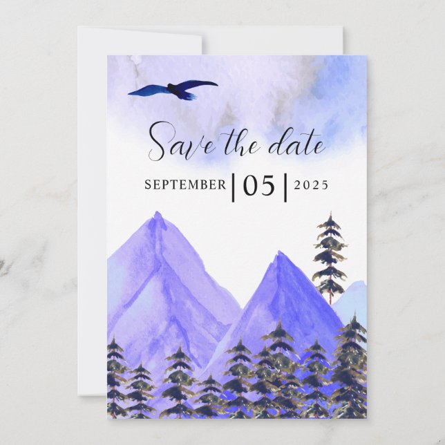 Convites Casamento no inverno Concept Evergreen Forest Part (Verso)