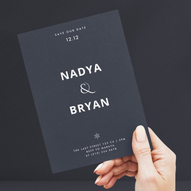 Convites Casamento no inverno de código QR da Cinza azul mi (Criador carregado)