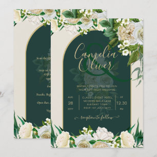 Convites Casamento no inverno de Douradas Rosas Brancas Ver