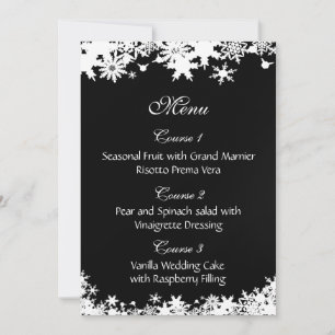 Convites Casamento no inverno de flocos de neve pretos