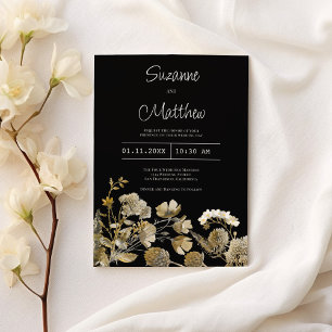 Convites Casamento no inverno de flor-silvestre, de cor cas