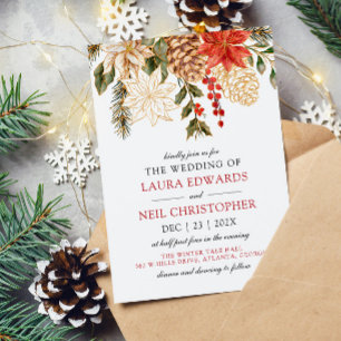 Convites Casamento no inverno de Flores Elegantes