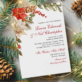 Convites Casamento no inverno de Flores Evergreen