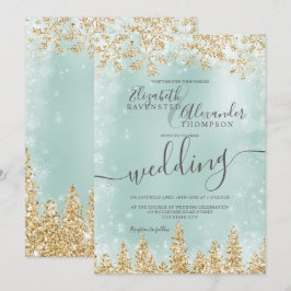 Convites casamento no inverno de Natal do pinheiro verde Do