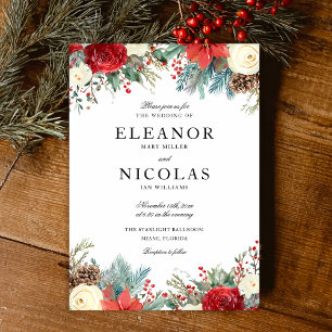 Convites Casamento no inverno de Natal Elegante