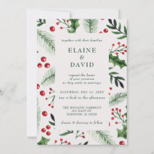 Casamento no inverno de Natal Holly Berries