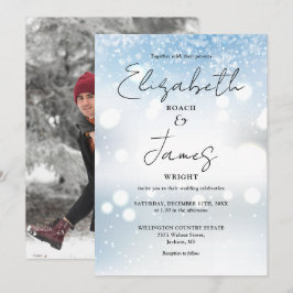 Convites Casamento no inverno de Neve de Fotografia de Scri