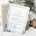 Convites Casamento no inverno de Pinheiros de Cor Azul Eleg<br><div class="desc">Apresentando o "Convite para Casamento no inverno Elegante Blue Watercolor Pine Trees", uma peça maravilhosamente projetada que captura a essência serena e mágica de um casamento no inverno. Este convite apresenta um impressionante fundo de aquarela que representa uma paisagem de montanha de neve, pontilhada com pinheiros em tons névoos de...</div>