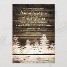 Convites Casamento no inverno De Pinheiros De Madeira Da Ma