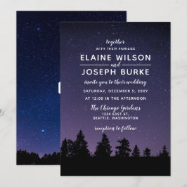 Convites casamento no inverno de queda de neve dos pinheiro