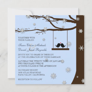 Convites Casamento no inverno do carvalho dos flocos de
