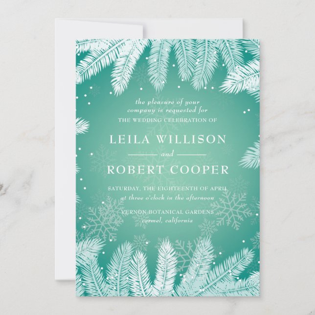 Convites Casamento no inverno Elegante (Frente)