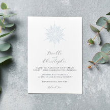 Casamento no inverno Elegante Floco de Neve Azul-G