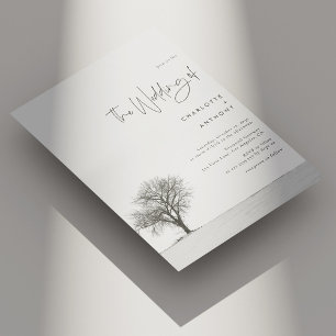 Convites Casamento no inverno Elegante - Floco de neve pret