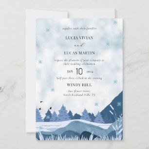 Convites Casamento no inverno Elegante Pine Mountain