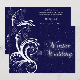 Convites Casamento no inverno, Flocos de Neve e Estrelas de