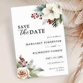 Convites Casamento no inverno Floral Azul Russo Dusty