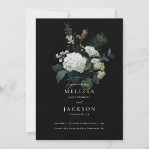Convites Casamento no inverno Holiday Painterly Hydrangea